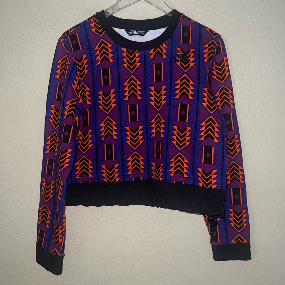 The North Face 92' RAGE FLEECE CROPPED CREW Top Sweater retro look Size Small